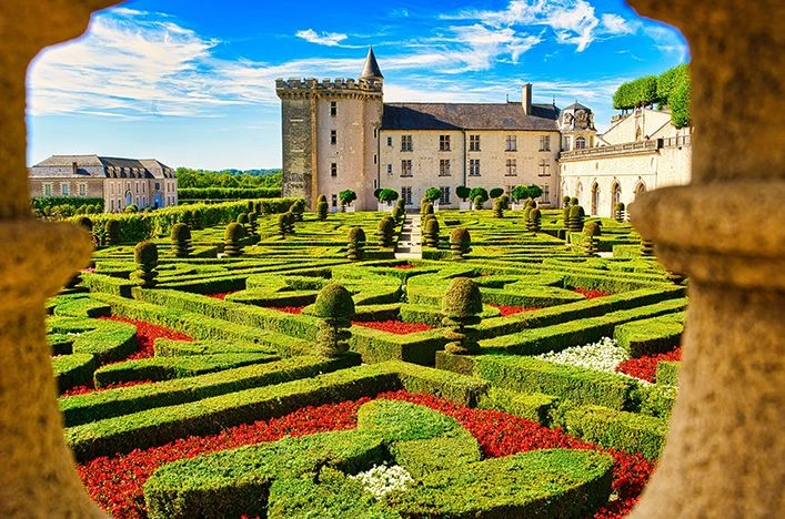 Formal gardens of Château de Villandry in France’s Loire Valley