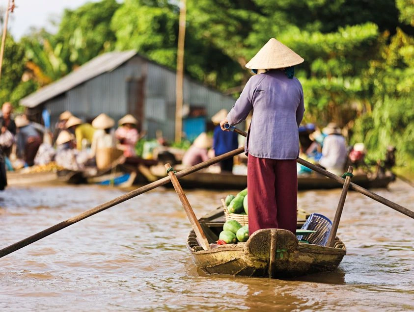 Floating market, Vietnam