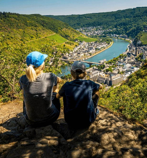 Panoramic river views in Cochem, Germany