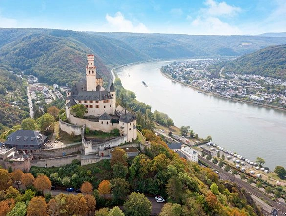 Marksburg Castle overlooking the Rhine River