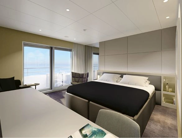 Balcony Stateroom suite on a luxury yacht