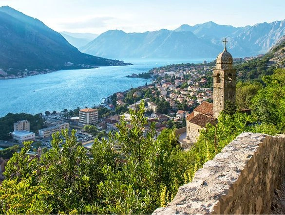 View across the fortified town of Kotor Montenegro