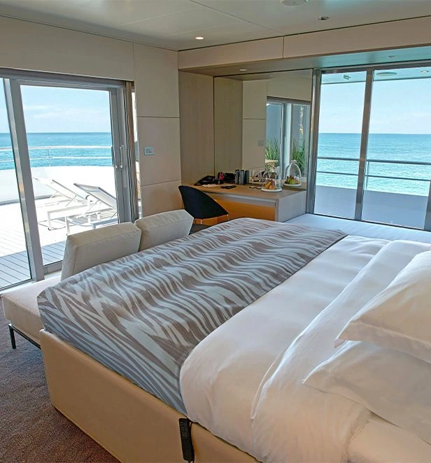 Emerald Sakara Yacht Suite with private terrace and ocean views