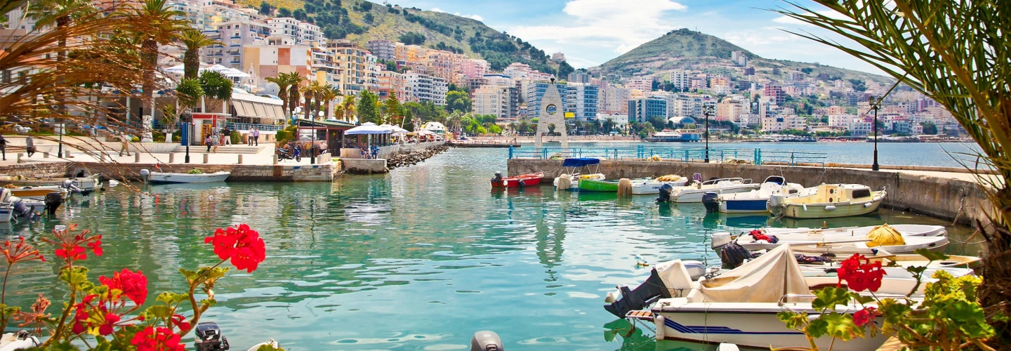 Small fishing boats in Sarandë harbour, Albania
