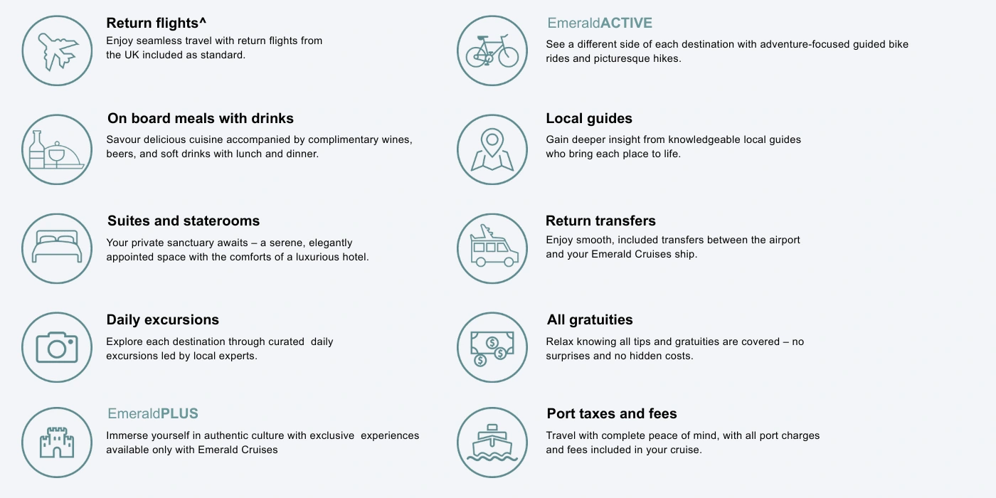 The Emerald Cruises Difference examples