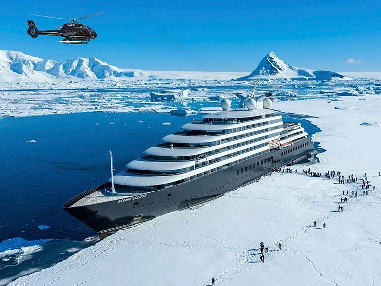 Scenic Eclipse and Helicopter, Antarctica
