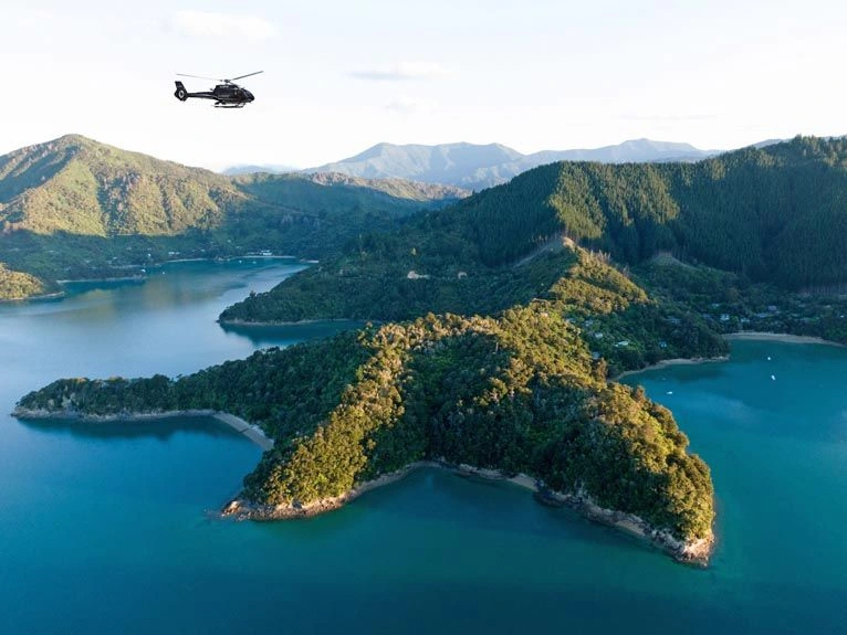 Scenic helicopter excursion around Marlborough Sounds, Picton