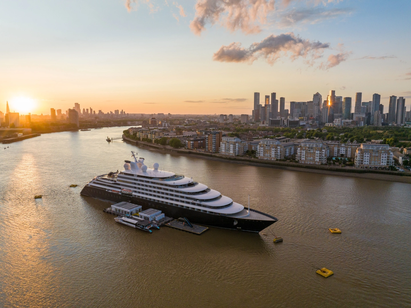 Scenic Eclipse II Sails the River Thames