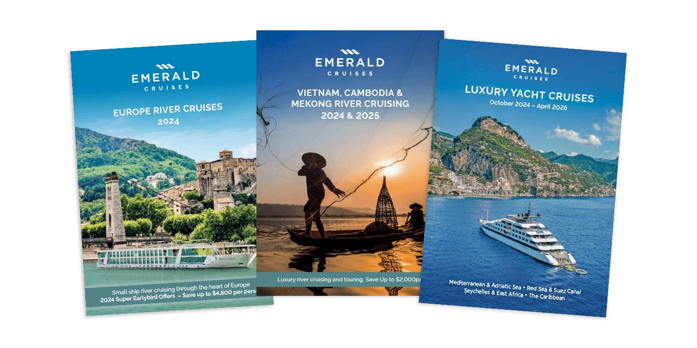 collection of luxury river and yacht cruise brochures
