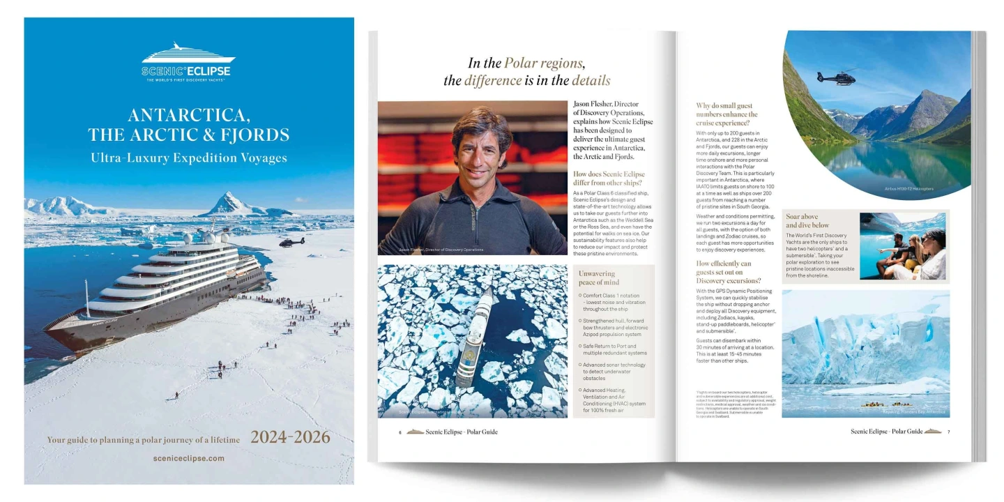 Antarctica, Arctic and Fjords Destination Guide Brochure Cover