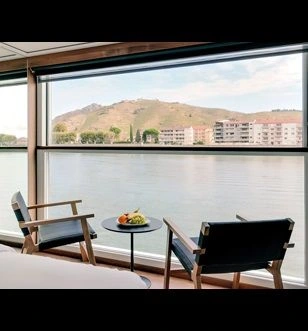 French window in suite from emerald cruises star ship