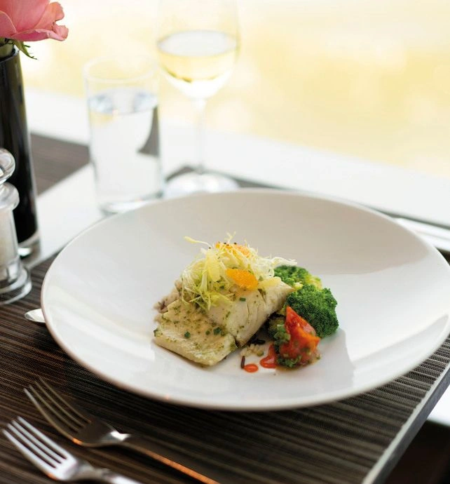 Gourmet dish served on board