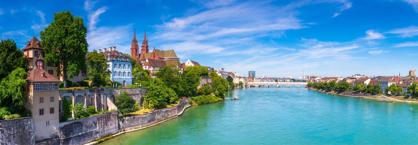 Rhine river Basel Switzerland