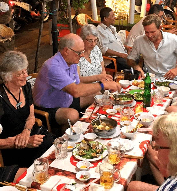Group of people dining together