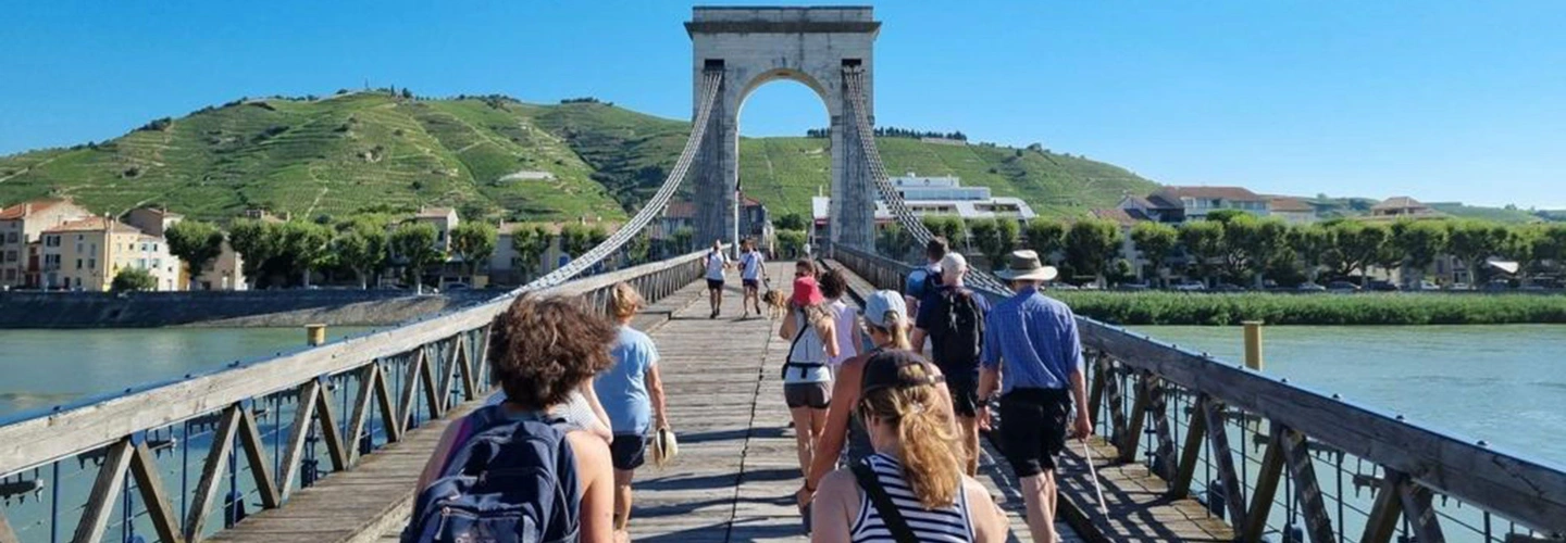 Suspension bridge over the Rhone, Viviers France