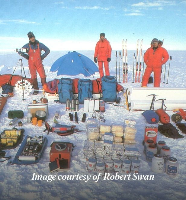 Robert Swan and explorers in Antarctica