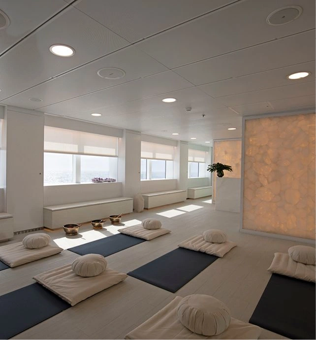Pilates & Yoga room on board an ultra-luxury discovery yacht