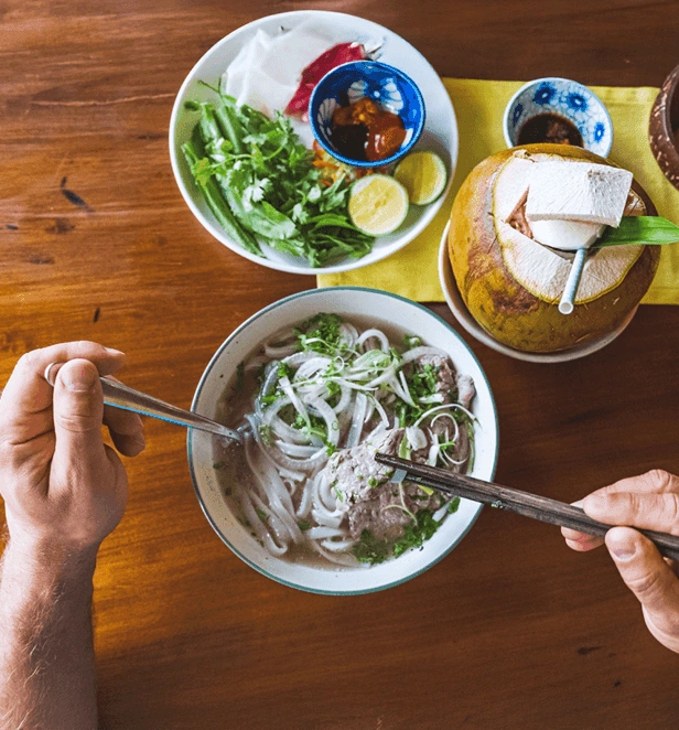 Traditional bowl of Vietnamese pho