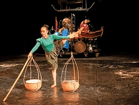 A woman performing a dance at the Phare Circus, Cambodia