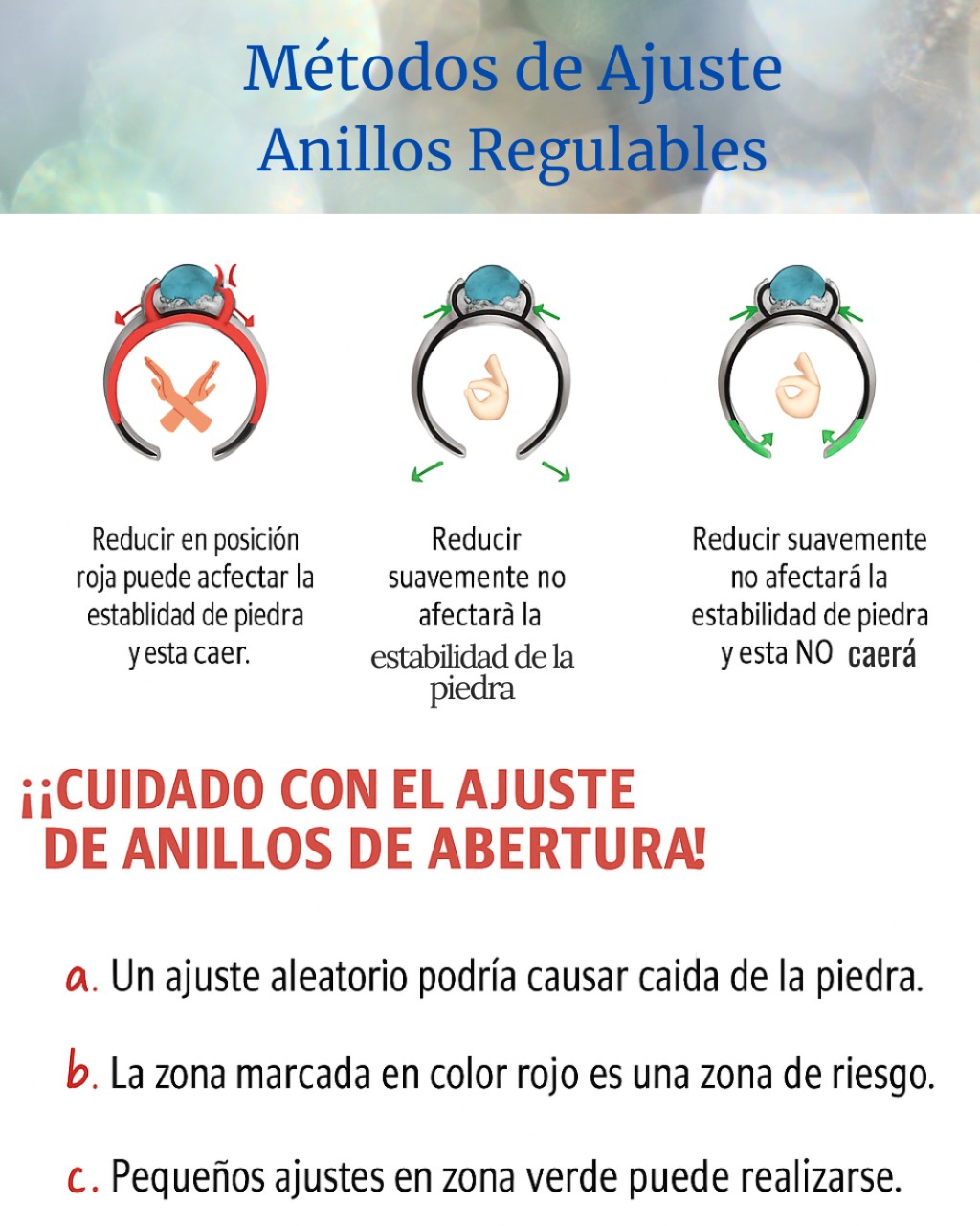 Ajuste de anillos regulables