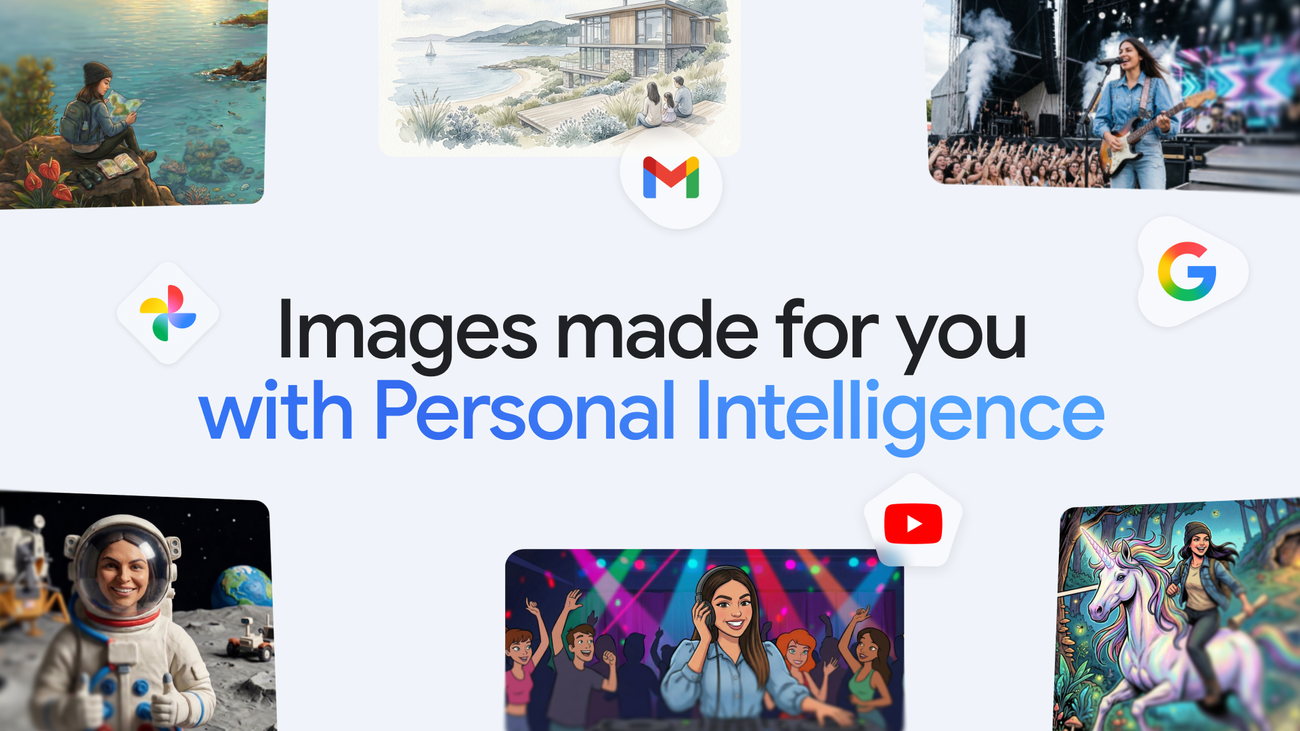Google adds personal context and Photos to Gemini image creation.