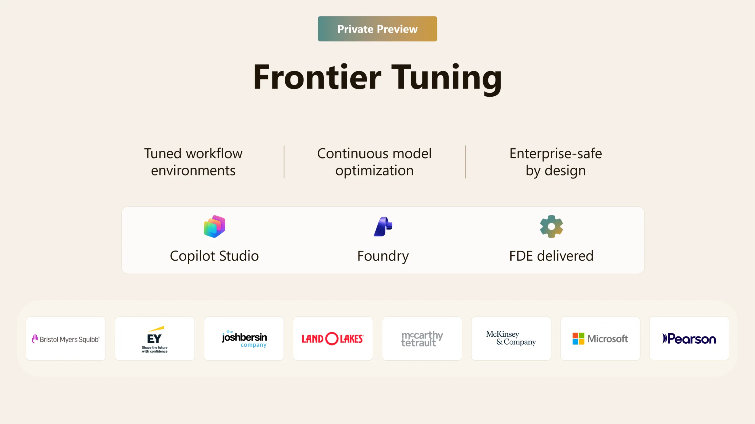 Microsoft launches Frontier Tuning private preview for AI customization.