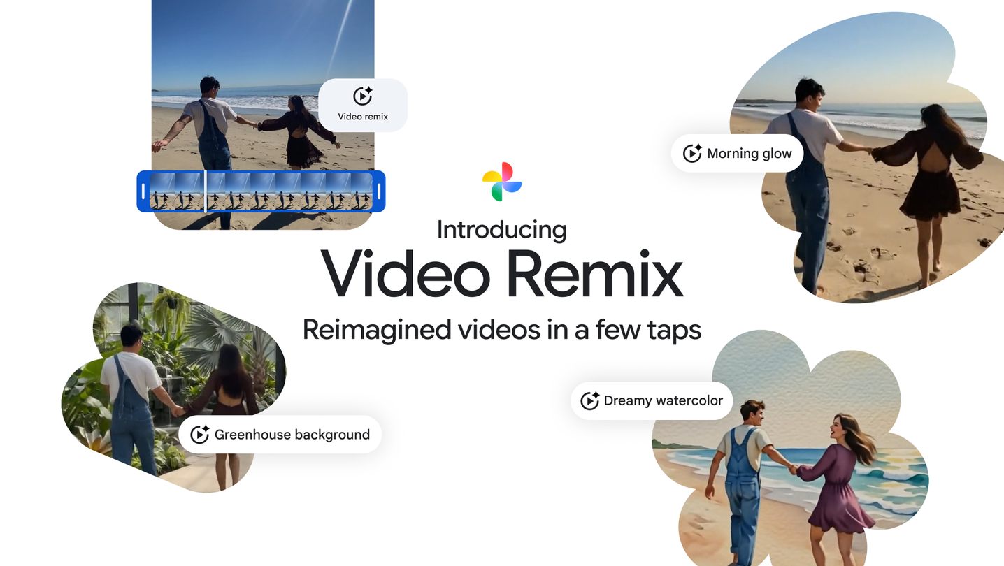 Google Photos launches Video Remix to create shareable clips in seconds.