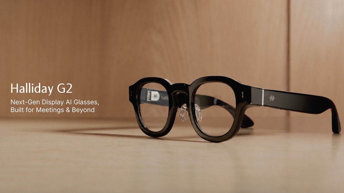 Halliday on X announces G2 AI glasses for conversations and meetings.