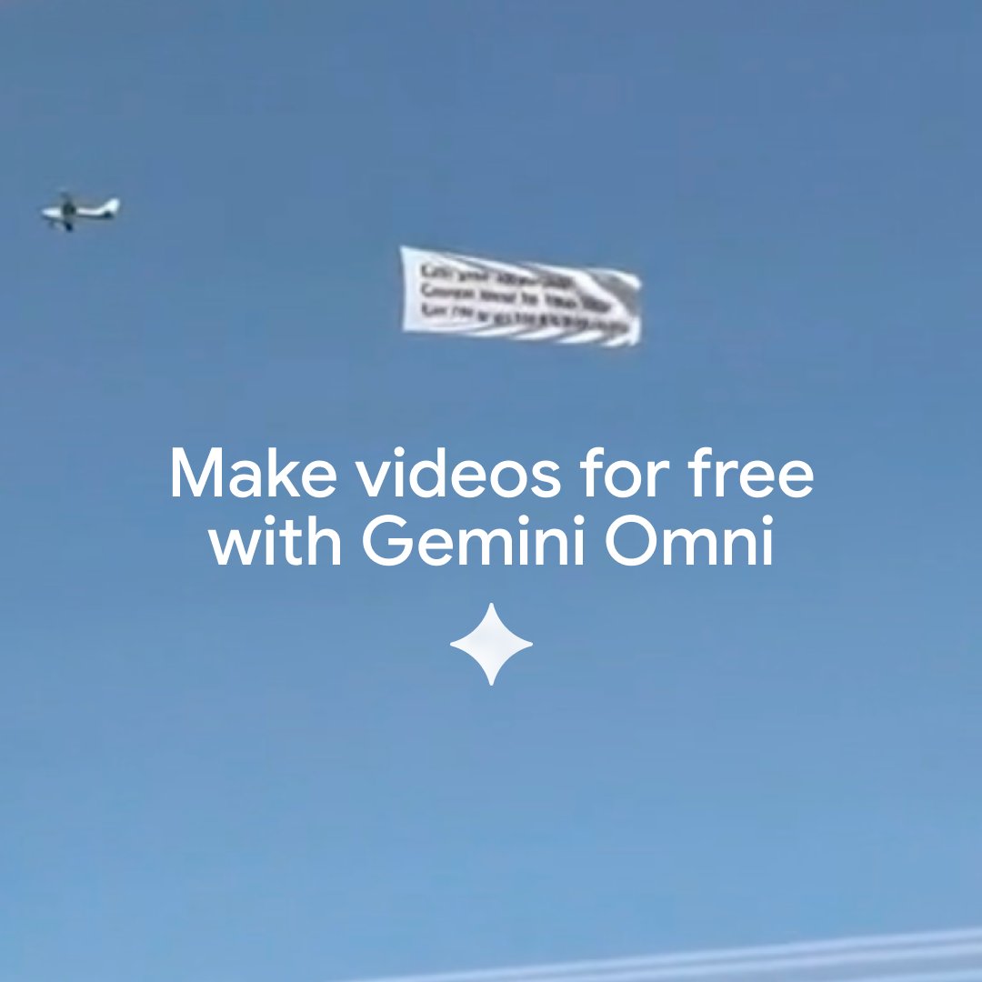 Google Gemini on X offers free video creation until August 4th.