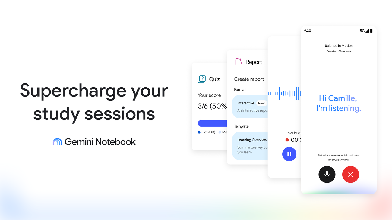 Google adds new study tools to Gemini Notebook
