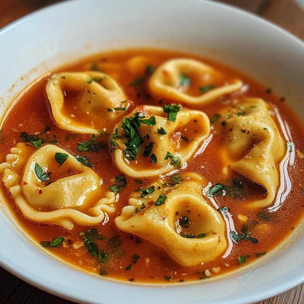Tomaten-Tortellini-Suppe