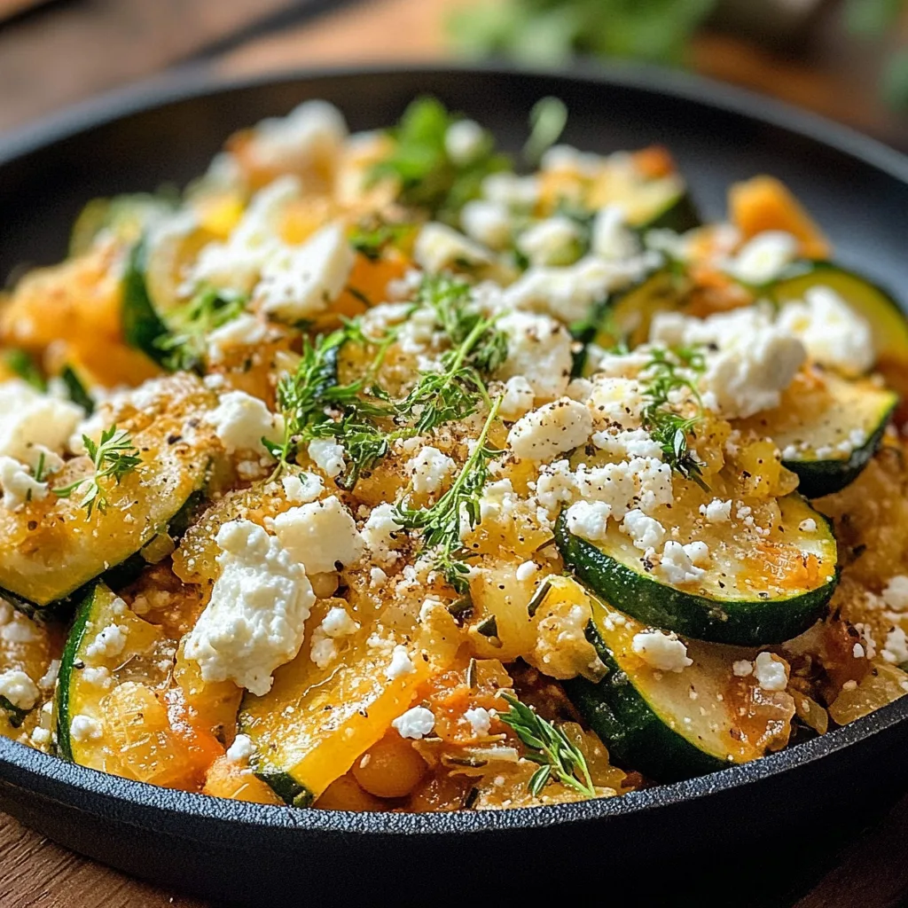 Zucchini-Reis-Pfanne mit Feta