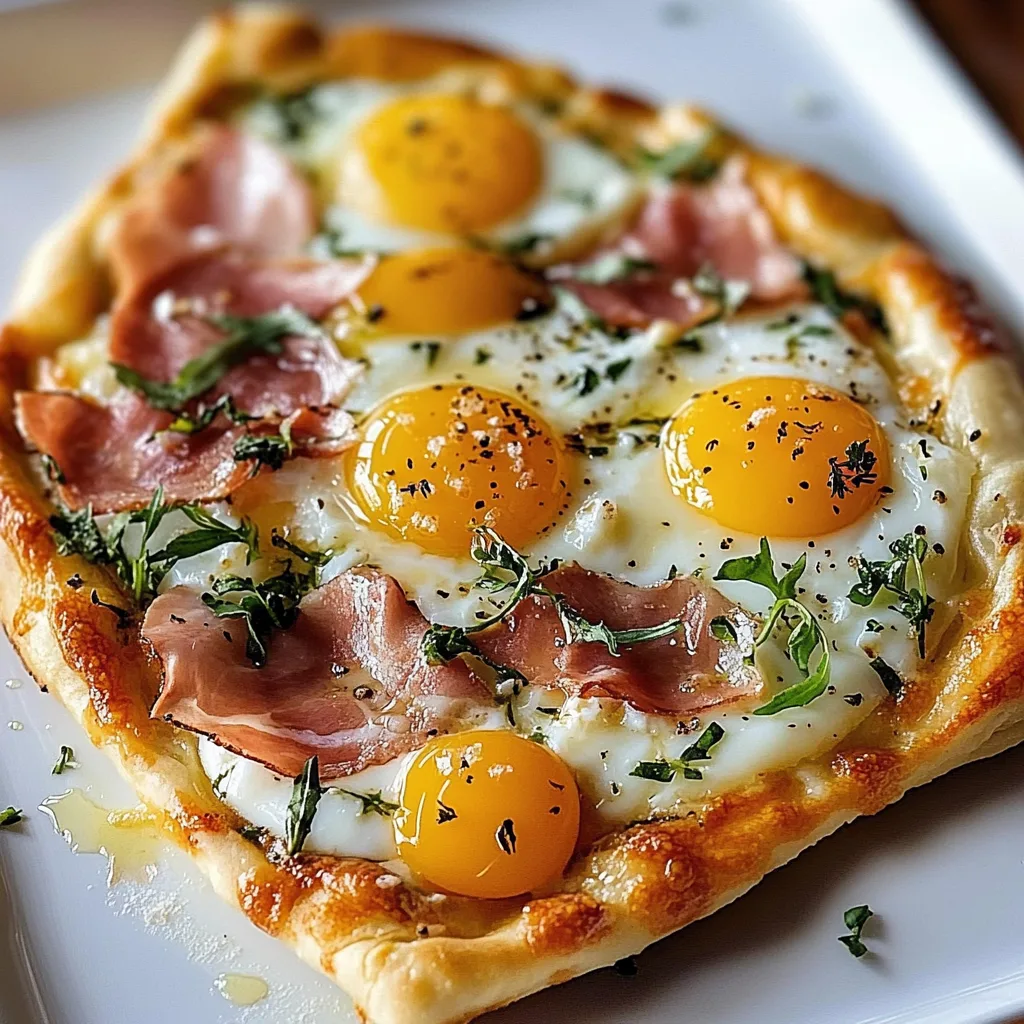 Tarta de desayuno al horno con prosciutto y huevo