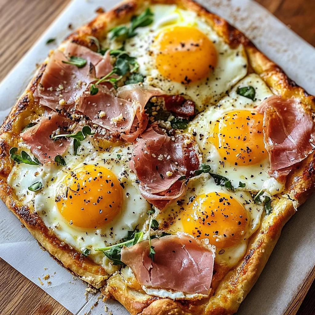 Tarta de desayuno al horno con prosciutto y huevo