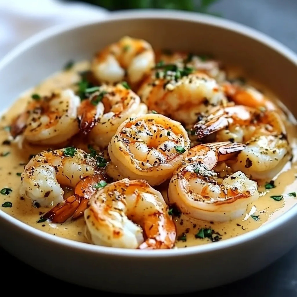 Crevettes crémeuses à l’ail