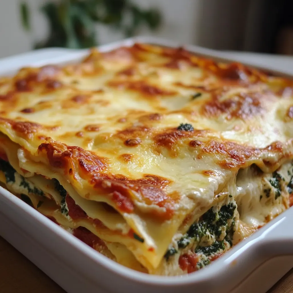 Spinatlasagne mit Feta und Tomaten