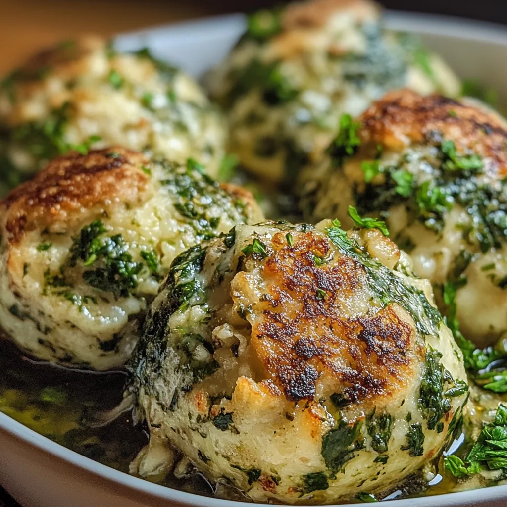Proteinreiche Spinatknödel