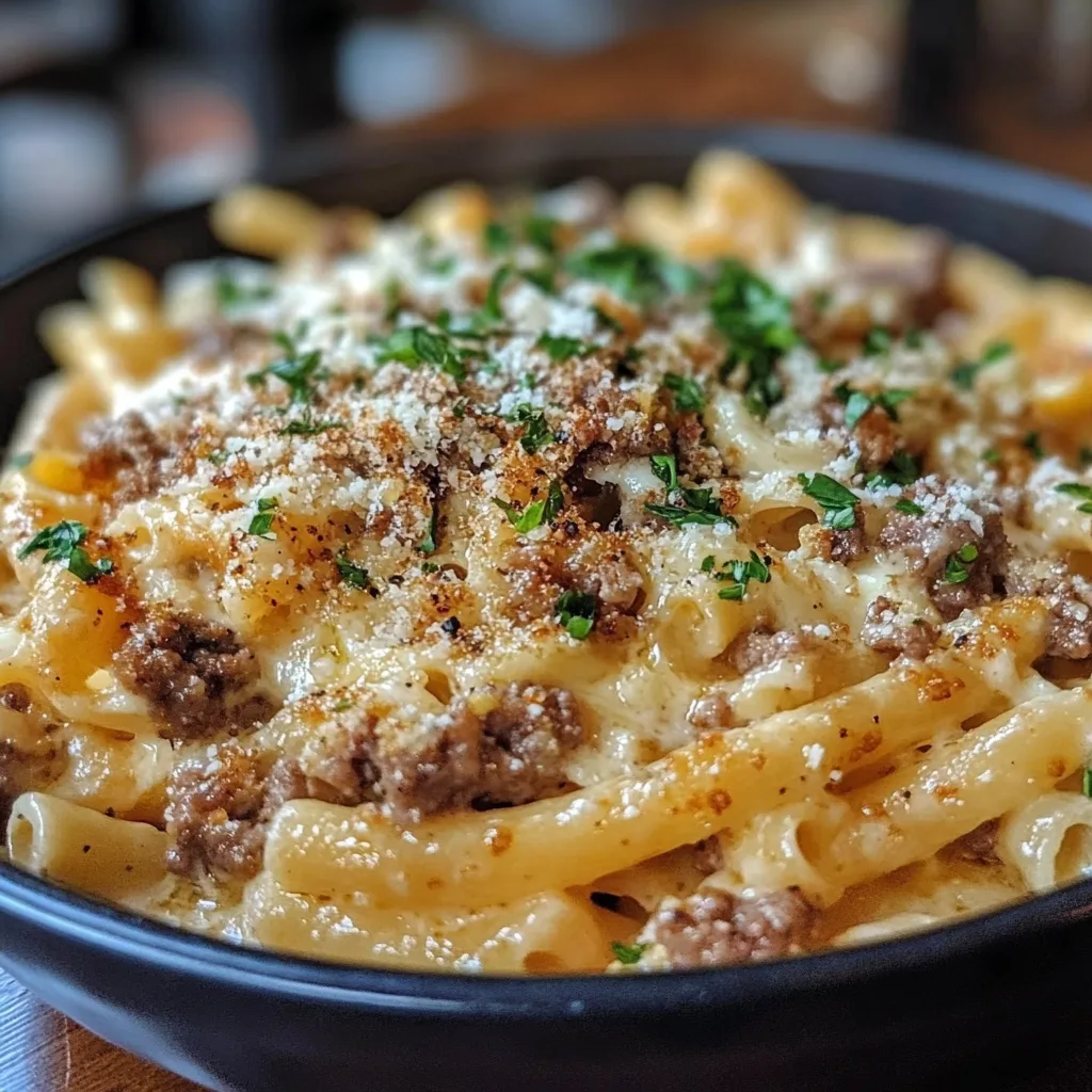 Griechischer Nudel-Auflauf mit Feta und Hackfleisch