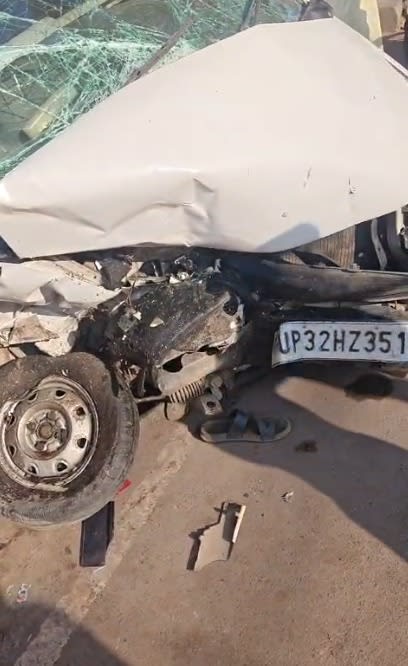 लखनऊ के कैम्पल रोड पर भीषण सड़क हादसा