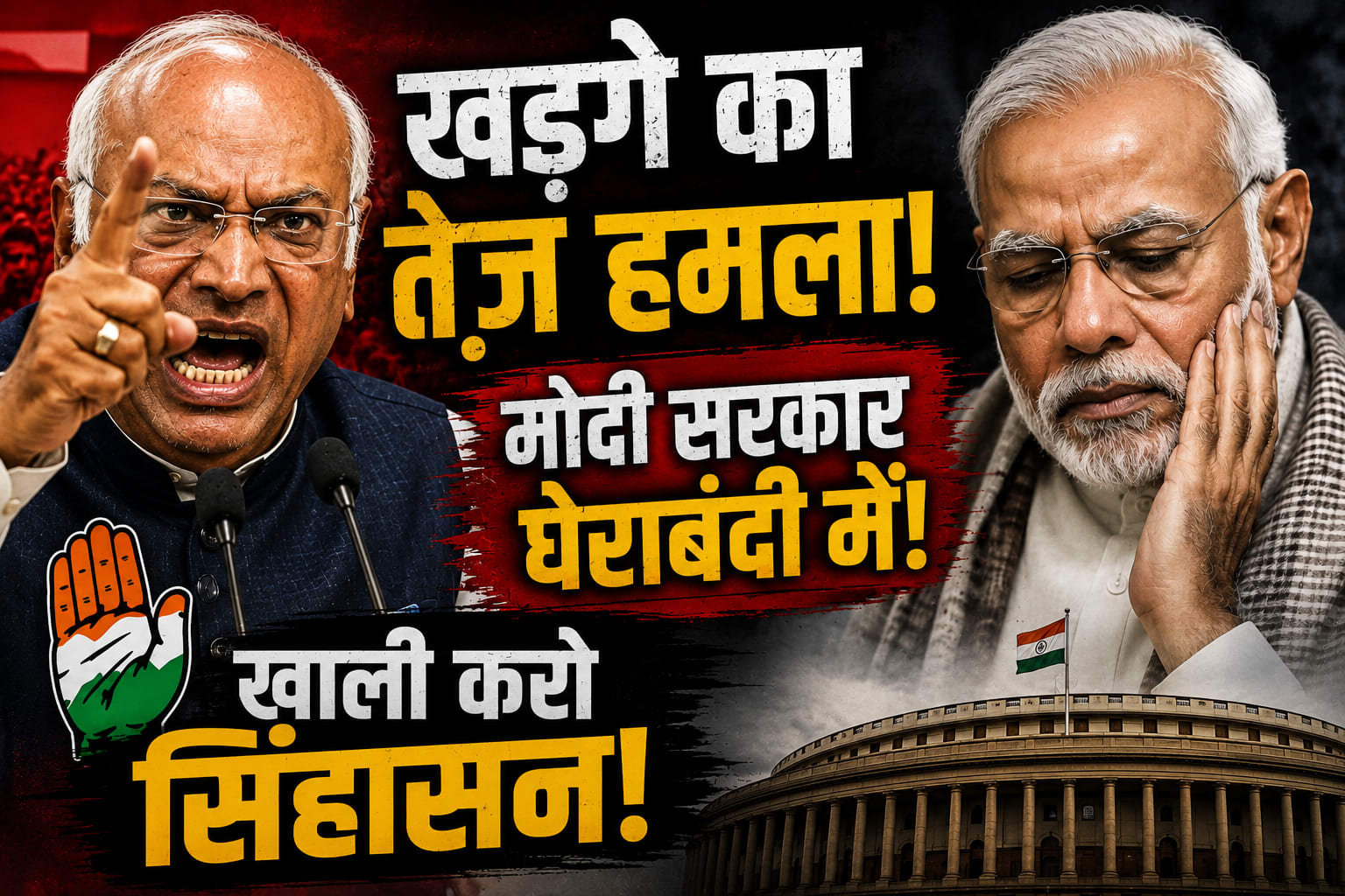 संसद मार्च में छात्रों पर लाठीचार्ज भड़क उठे खड़गे कहा खाली करो सिंहासन।