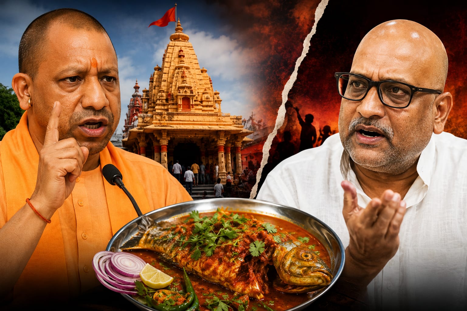 मछली भोज पर योगी का अजय राय पर वार