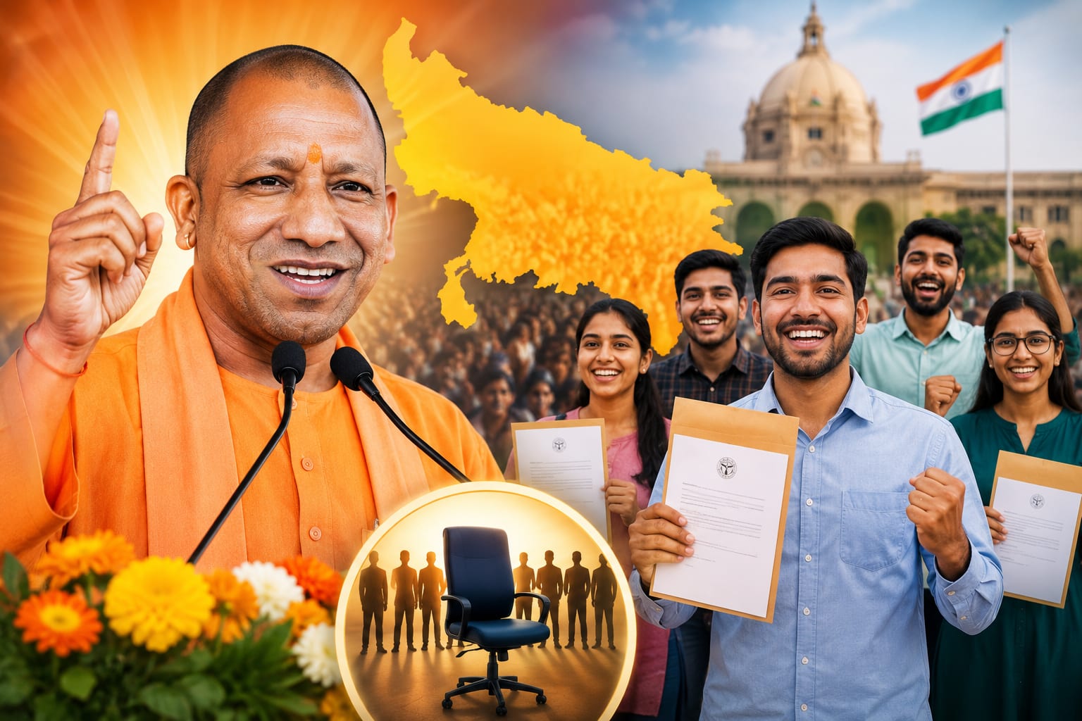 6 महीने में 1 लाख नौकरियां, योगी का ऐलान