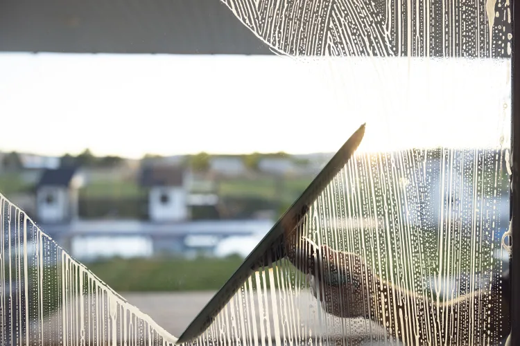woman using resistance bands in a gym