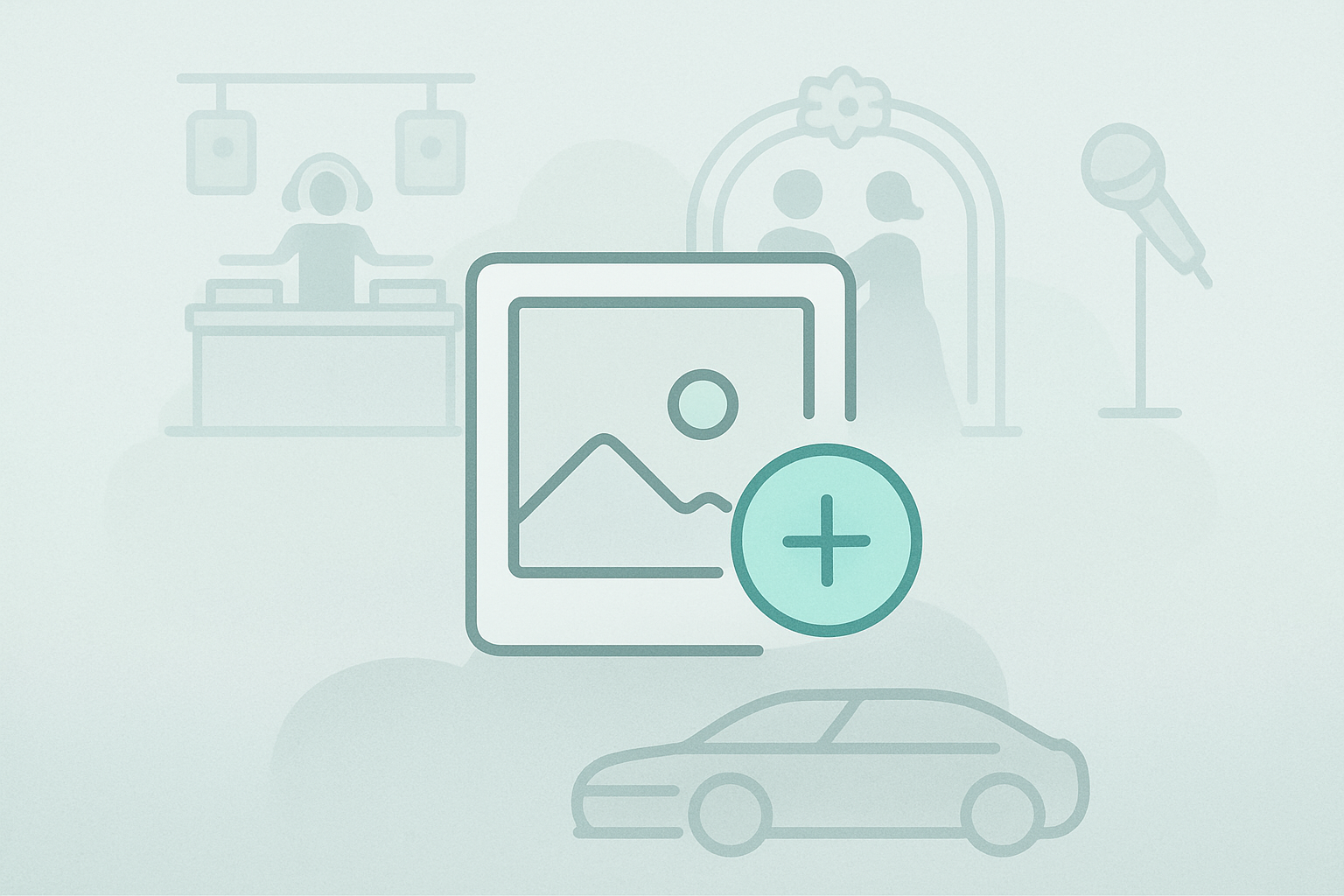 Visuel générique d’un DJ en performance pour illustrer un événement personnalisable