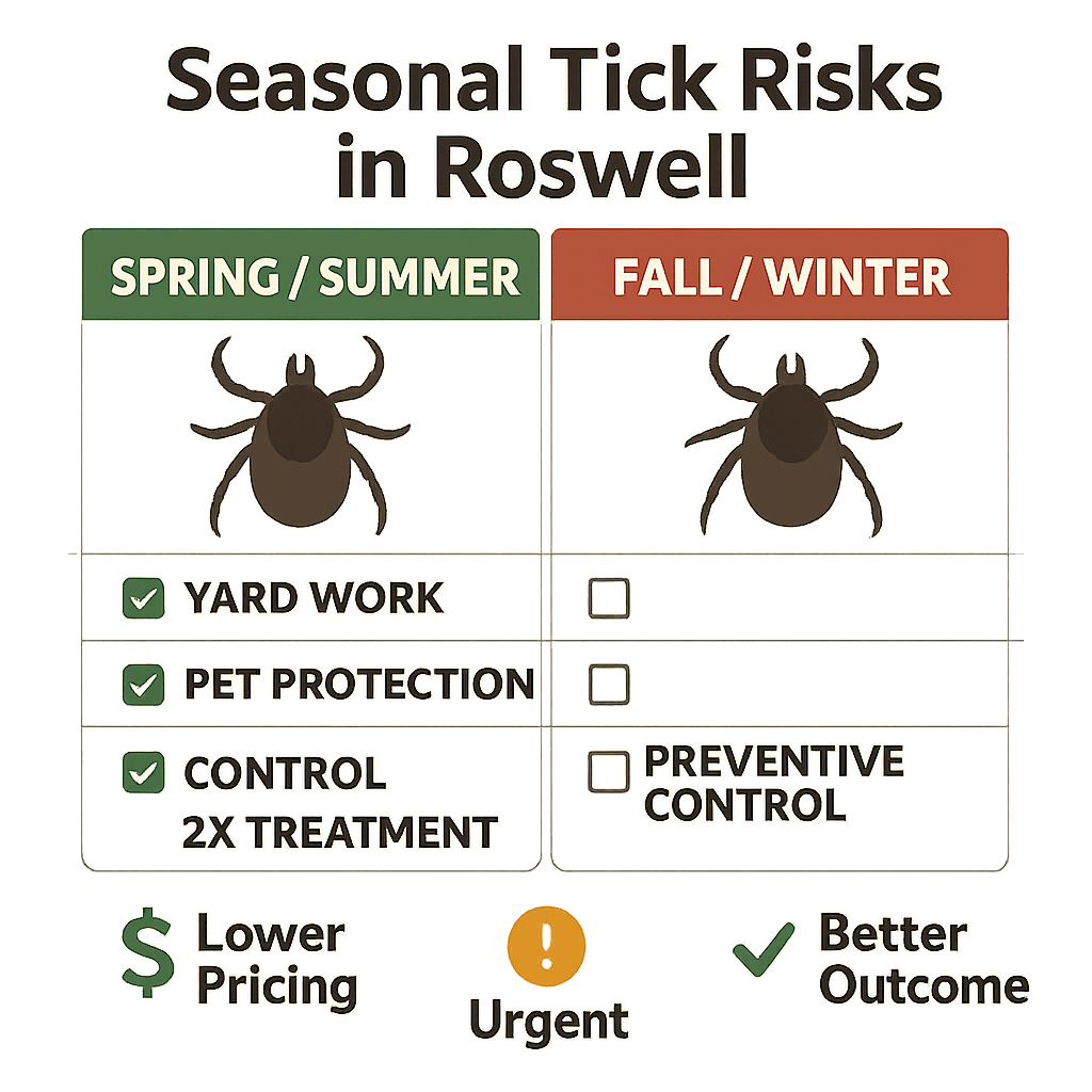 Seasonal tick risks in Roswell, GA