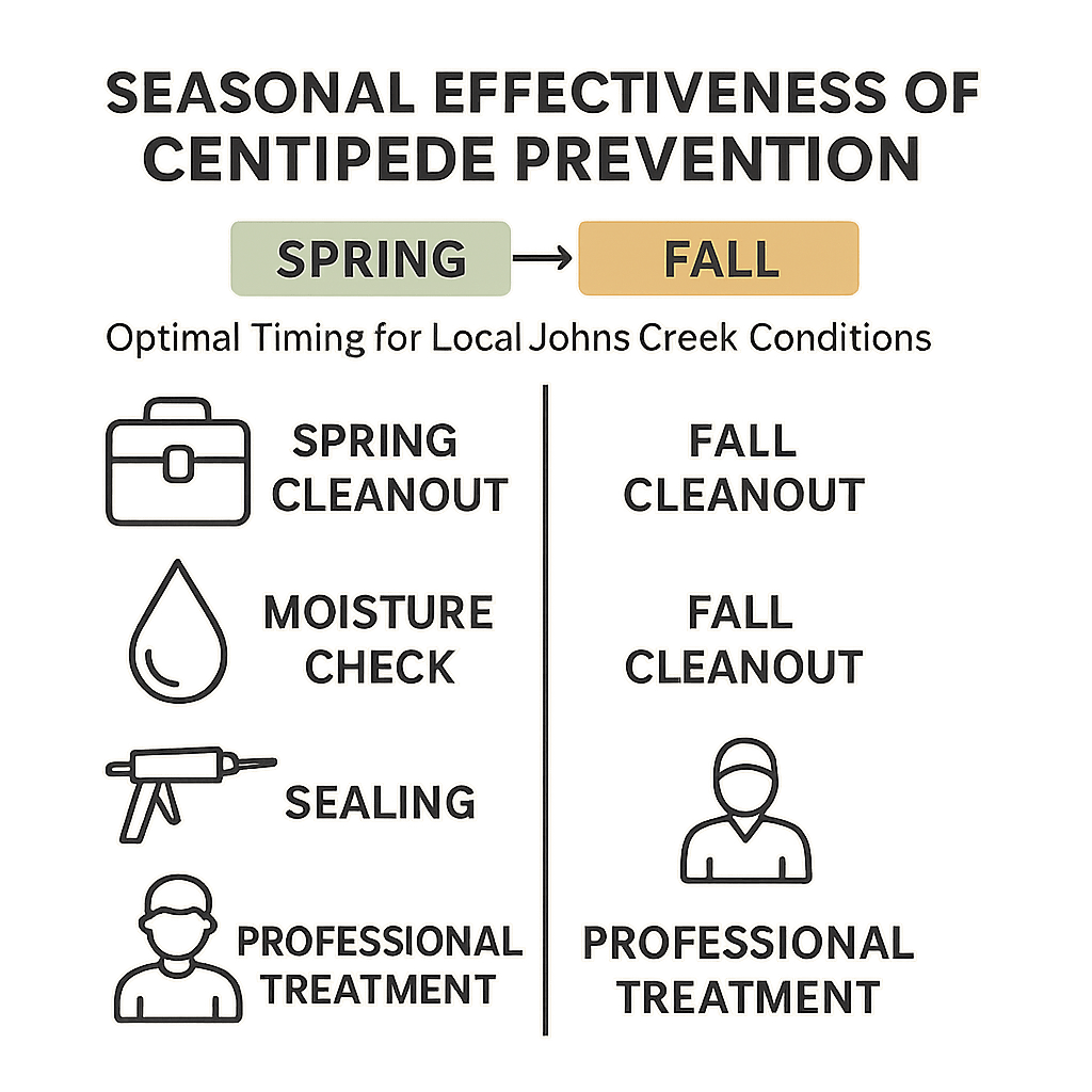 Seasonal effectiveness of centipede prevention in Johns Creek