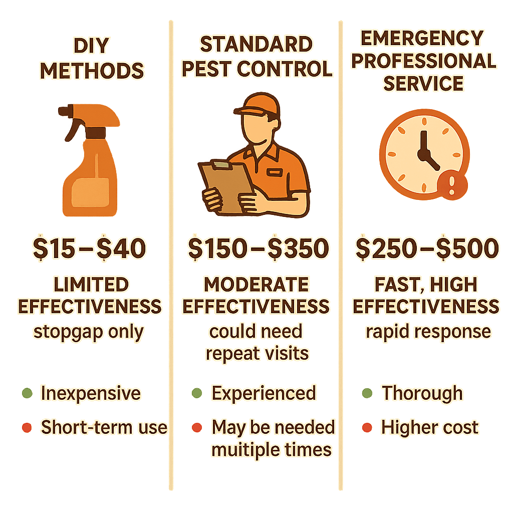 Emergency Cockroach Control Johns Creek cost comparison