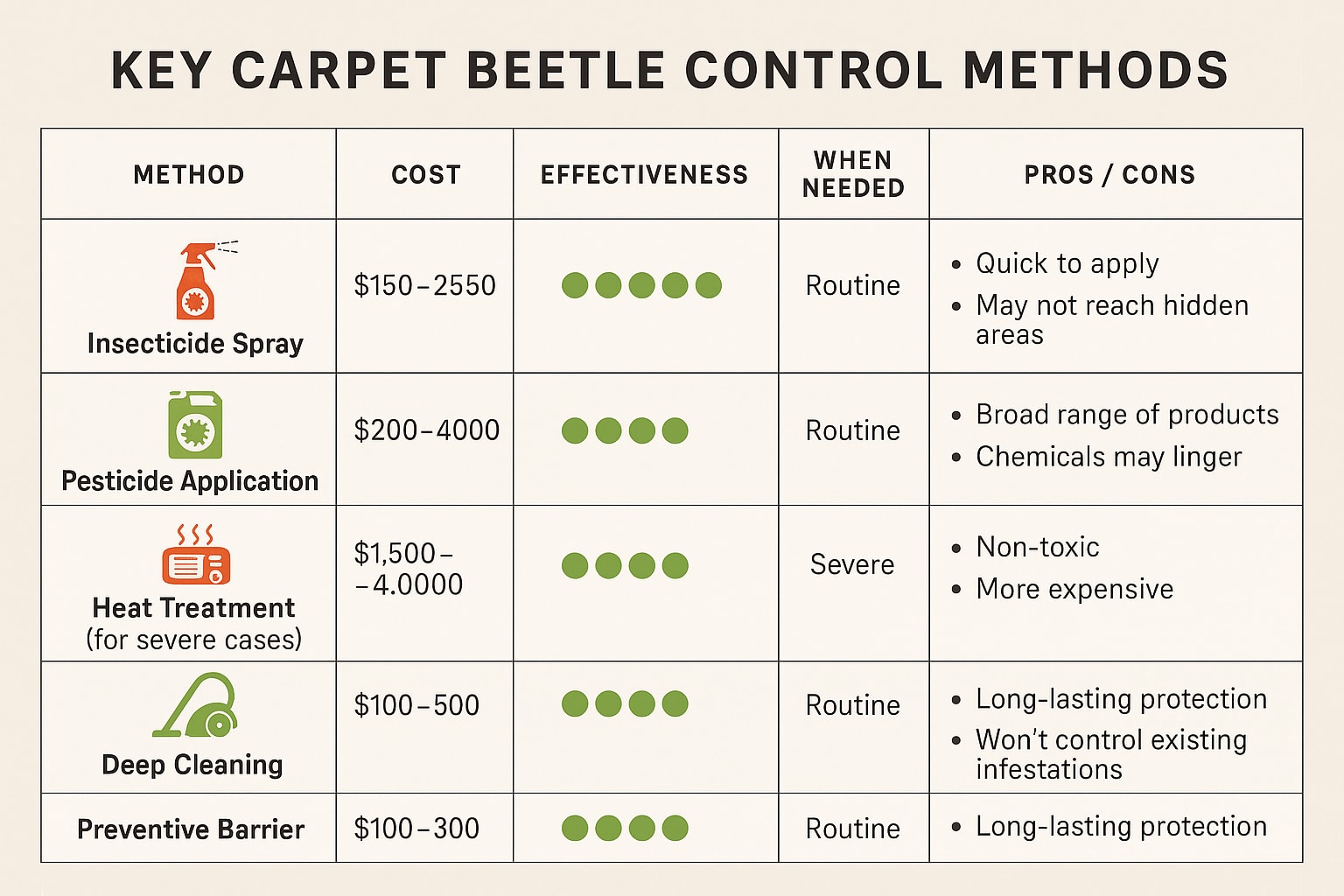 Cost of carpet beetle control Roswell GA