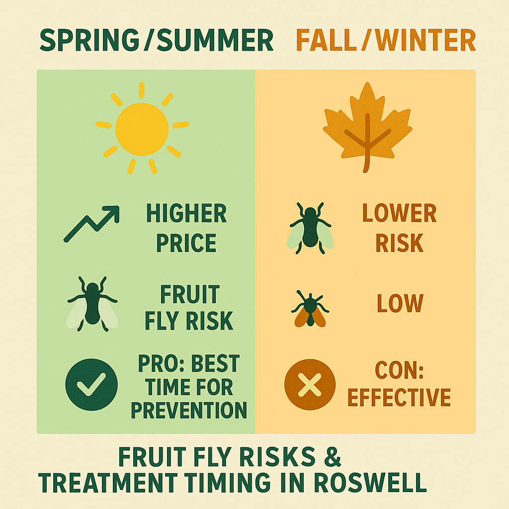 Fruit fly risks and treatment timing in Roswell 