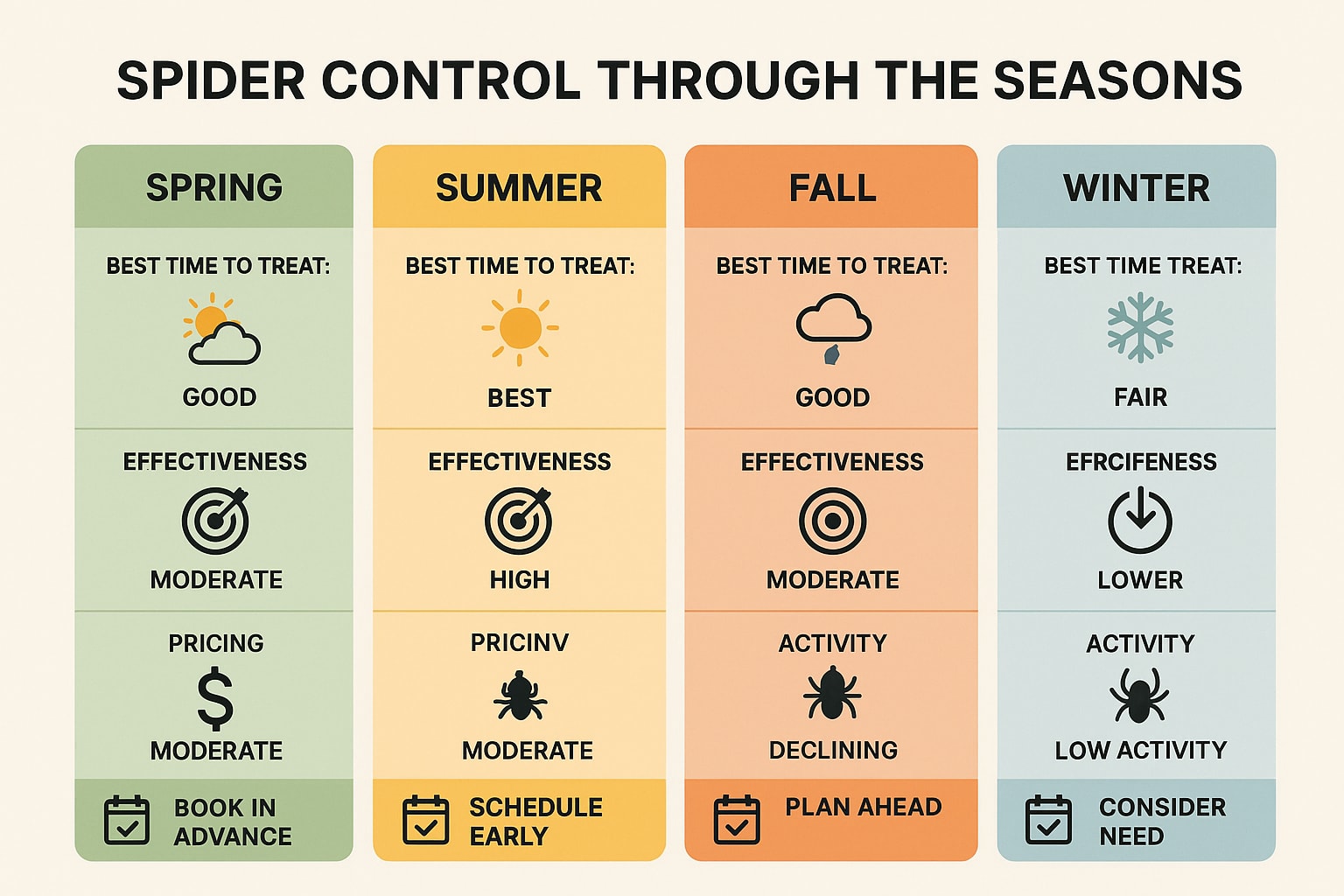 Spider control through the seasons 
